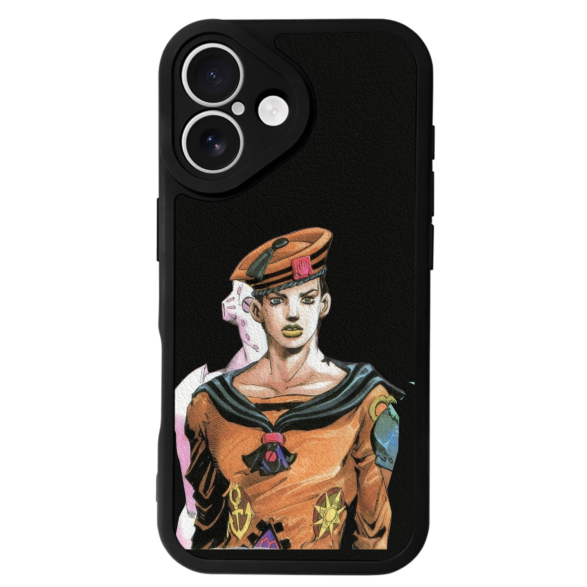 （画像用） ジョジョの奇妙な冒険 東方定助 JoJo's Bizarre Adventure Higashikata Josuke 【iPhone 16シリーズ対応】シリコンスマホケース（レザー調） 材質：シリコン